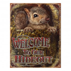 26Y5136 Text Sign 25x33 cm Brown Iron Wall Board