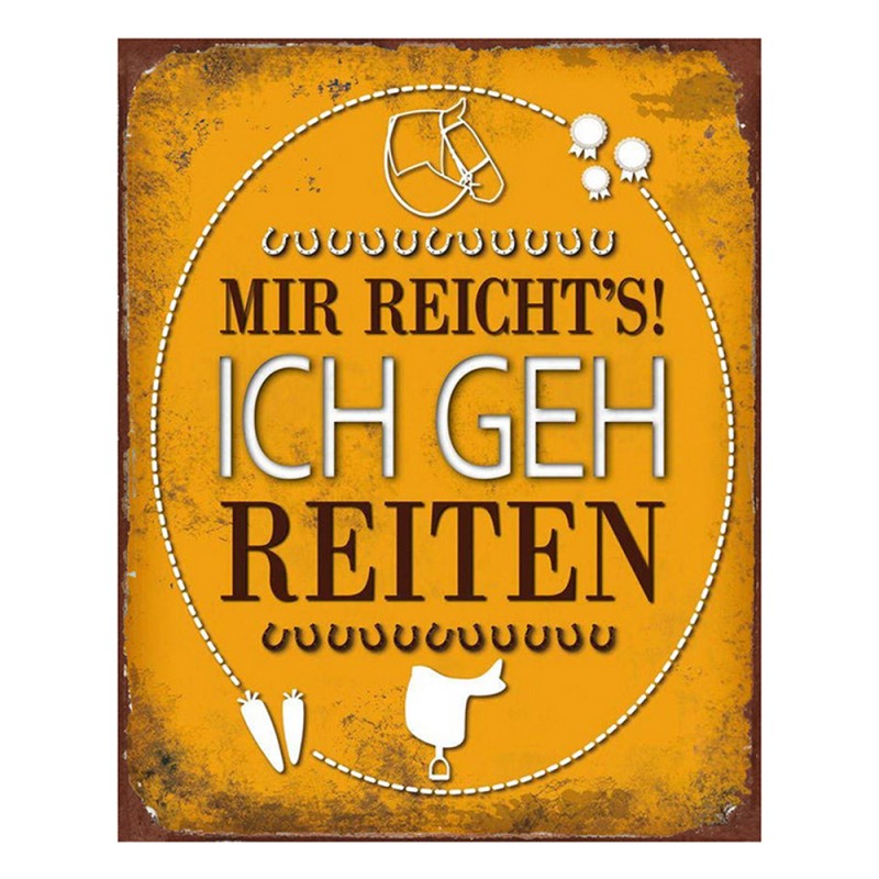 6Y5151 Text Sign 20x25 cm Yellow Iron Wall Board