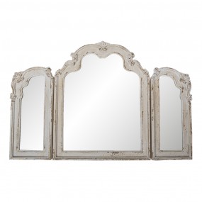 252S240 Mirror 66x84 cm White Wood Rectangle Large Mirror