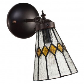 25LL-6203 Wandleuchte Tiffany 17x12x23 cm  Transparant Glas Metall Rund Wandlampe