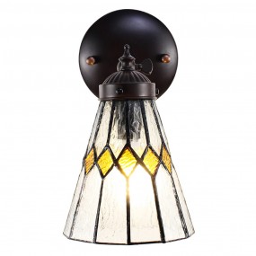 25LL-6203 Wandlamp Tiffany  17x12x23 cm  Transparant Glas Metaal Rond Muurlamp