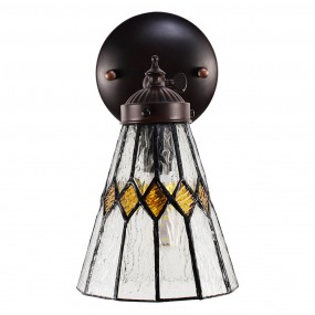 25LL-6203 Wandleuchte Tiffany 17x12x23 cm  Transparant Glas Metall Rund Wandlampe