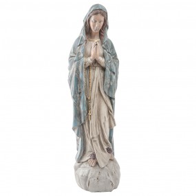 25PR0037 Statuetta Maria 78 cm Beige Blu  Poliresina