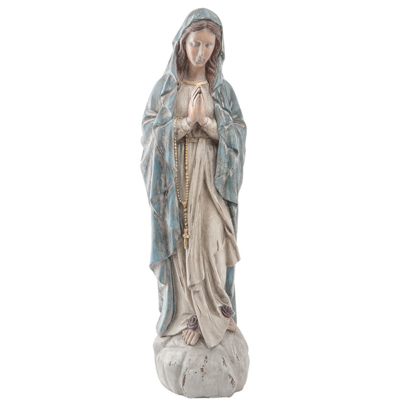 5PR0037 Statuetta Maria 78 cm Beige Blu  Poliresina