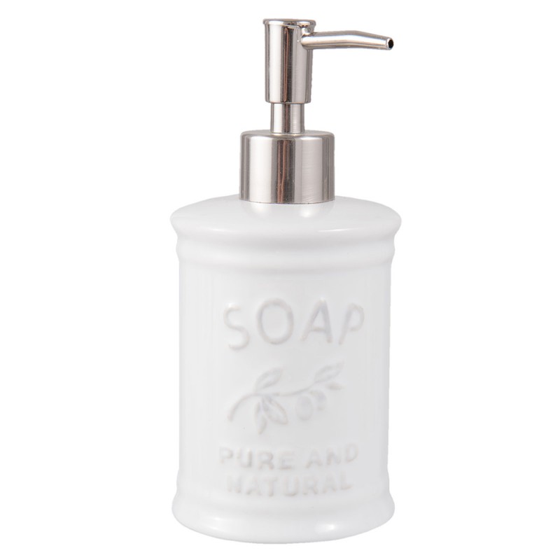 63857 Soap Dispenser Ø 8x18 cm White Ceramic Soap Pump