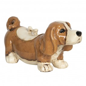 26CE1154 Figurine Dog 37x14x18 cm Brown Ceramic Decorative Figurine