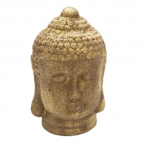 26CE1304 Statuetta Buddha 23 cm Color oro Ceramica Rotondo Statuetta decorativa