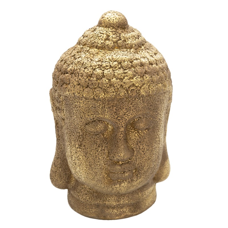 6CE1304 Figurine Buddha 23 cm Gold colored Ceramic Round Decorative Figurine