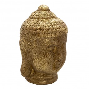 26CE1304 Figur Buddha 23 cm Goldfarbig Keramik Rund Dekorationsfigur