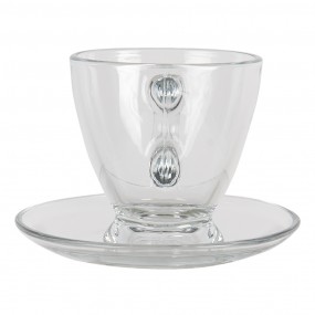 26GL3418 Cup and Saucer 85 ml Glass Tableware