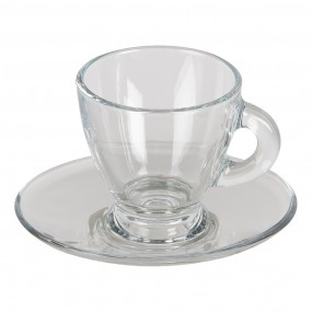 26GL3418 Cup and Saucer 85 ml Glass Tableware