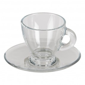 26GL3418 Kop en schotel  85 ml Glas Servies