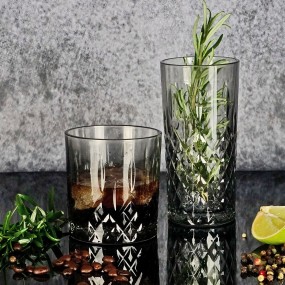 26GL3470 Water Glass 300 ml Grey Glass Drinking Cup