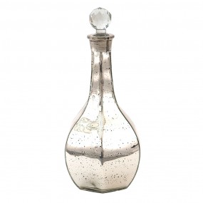 26GL3565 Decorative Bottle Ø 12x31 cm Silver colored Glass Home Decor