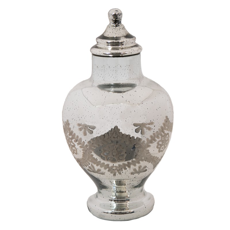 6GL3570 Decorative Pot Ø 24x43 cm Silver colored Glass