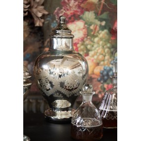 26GL3570 Decorative Pot Ø 24x43 cm Silver colored Glass