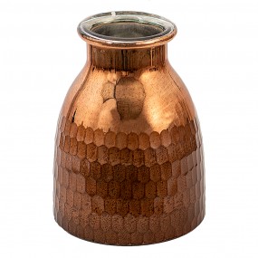 26GL3578 Vase Ø 15x20 cm Couleur cuivre Verre Vase en verre