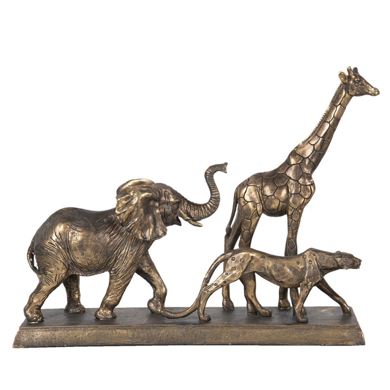 6PR2823 Figurine Animals 44x10x33 cm Gold colored Polyresin Animals Home Accessories