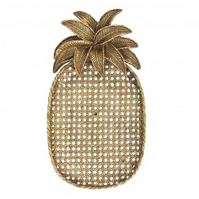 26PR4774 Decorative Bowl Pineapple 40x22x4 cm Gold colored Plastic Oval