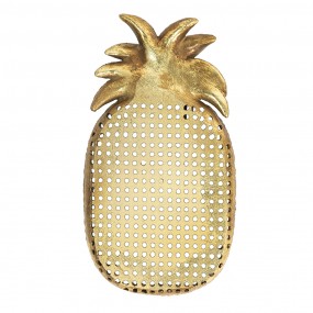 26PR4774 Decorative Bowl Pineapple 40x22x4 cm Gold colored Plastic Oval