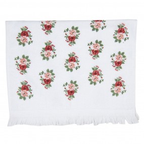 2CT012 Guest Towel 40*66 cm White Green Cotton Roses Rectangle