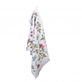 2CT016 Guest Towel 40x66 cm White Green Cotton Flowers Rectangle