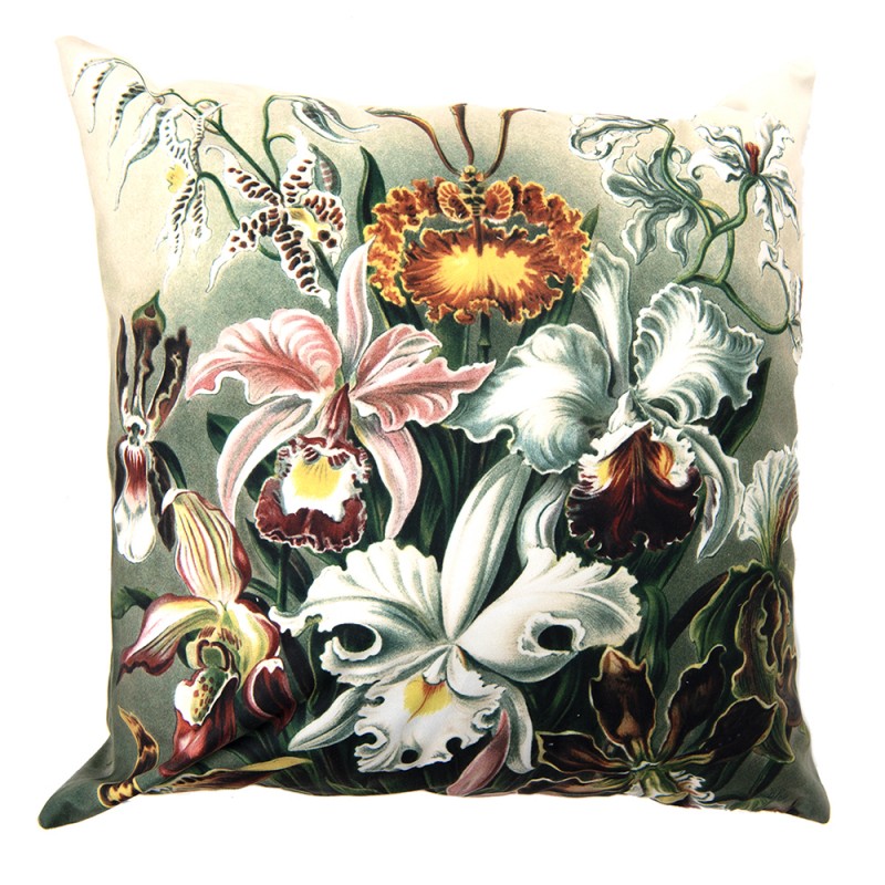 Clayre & Eef Cushion Cover 45x45 cm White Black Polyester Square