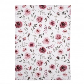 2RUR42 Asciugamani da cucina 50x70 cm Bianco Rosa  Cotone Rose Rettangolo Strofinacci