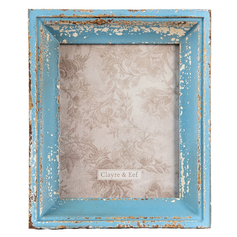 2F0860 Photo Frame 18x24 cm Blue Beige Wood Rectangle Picture Frame