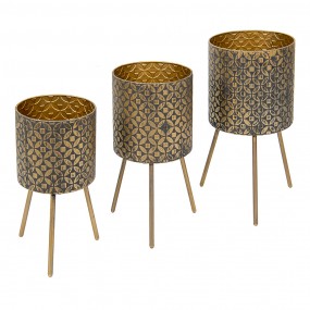 26Y4854 Planter Set of 3 Gold colored Iron Plant Stand