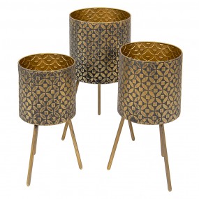 26Y4854 Planter Set of 3 Gold colored Iron Plant Stand