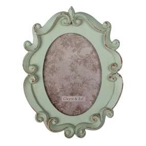 22F0883 Photo Frame 12x16 cm Green Plastic Oval Picture Frame