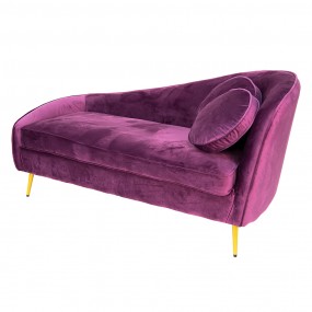 250559 Loungebank 2-Sitzer 2-Zits Violett Holz Textil Sitzbank