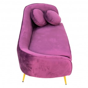 250559 2-Seater Lounge Sofa 2-Zits Purple Wood Textile Bench