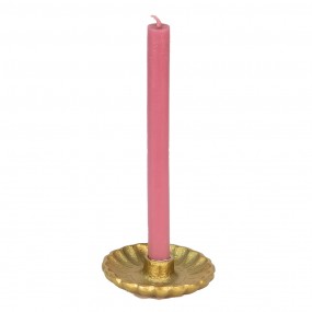26AL0058 Candle holder Ø 11x3 cm Gold colored Aluminium Round Candle Holder