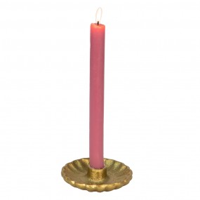 26AL0058 Candle holder Ø 11x3 cm Gold colored Aluminium Round Candle Holder