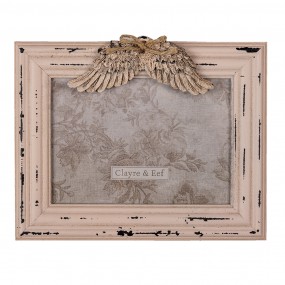 22F0887 Photo Frame 13x18 cm Pink MDF Wings Rectangle Picture Frame