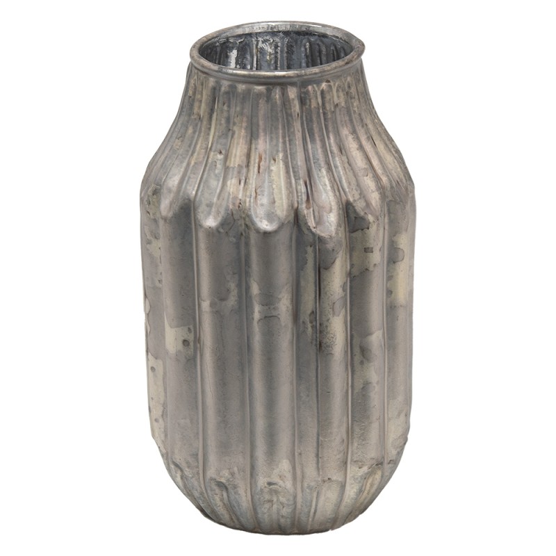 6GL3580 Vase 5x8x15 cm Grau Glas Glasvase
