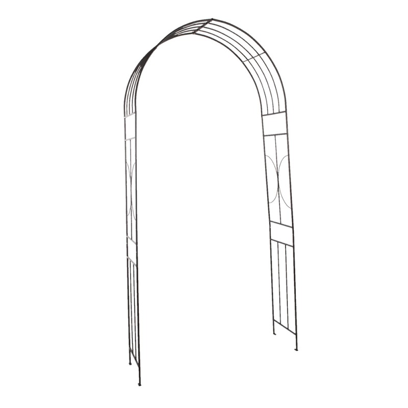 5Y0850 Garden Arch 123x40x243 cm Brown Metal Rectangle Plant Support