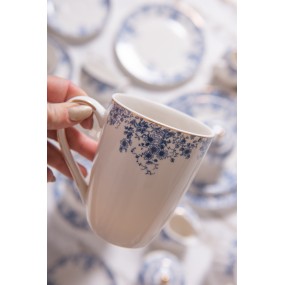 2BFLMU Mug 330 ml Blue Porcelain Flowers Tea Mug