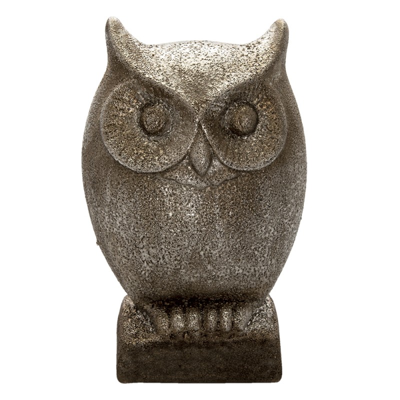 6CE1305 Figurine Owl 29 cm Grey Ceramic Home Accessories