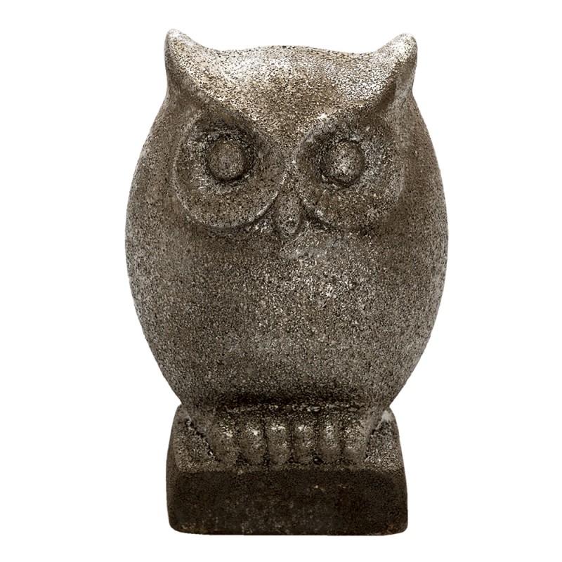 6CE1306 Figurine Owl 23 cm Grey Ceramic Home Accessories