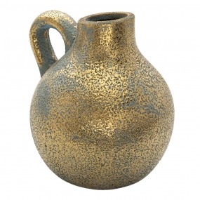 26CE1320 Vase 19x17x20 cm Goldfarbig Keramik Dekoration Vase