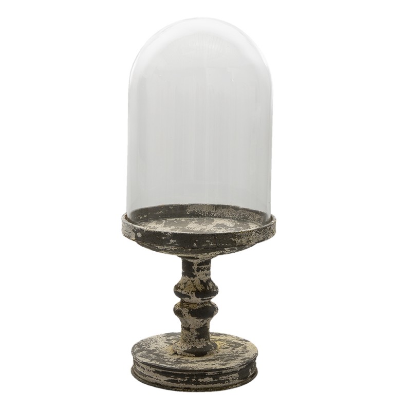6GL3011L Cloche Ø 21x49 cm Metal Glass Round Glass Bell Jar