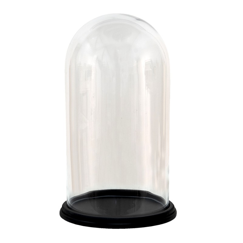 6GL3475 Cloche Ø 21x35 cm Wood Glass Round Glass Bell Jar