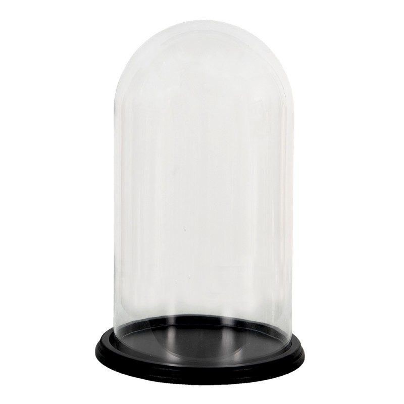 6GL3476 Cloche en Verre Ø 23x38 cm Transparent Verre Bois Rond