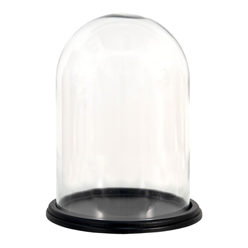 6GL3477 Cloche Ø 23x30 cm Wood Glass Round Glass Bell Jar