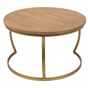250679 Side Table Ø 62x37 cm Brown Iron Wood
