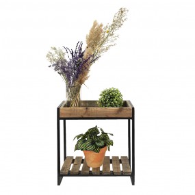 265095 Side Table 40x22x43 cm Brown Black Wood Plant Table
