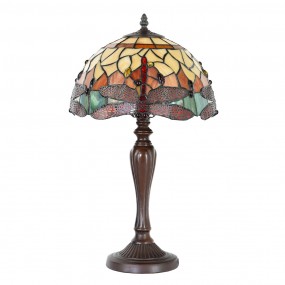 25LL-9347 Lampe de table Tiffany Libellule Ø 30x53 cm  Jaune Verre Plastique Lampe de bureau Tiffany